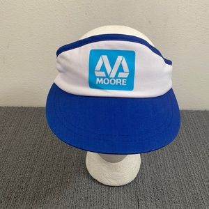 Vintage Moore Visor Unisex Adjustable White Blue Strapback YoungAn